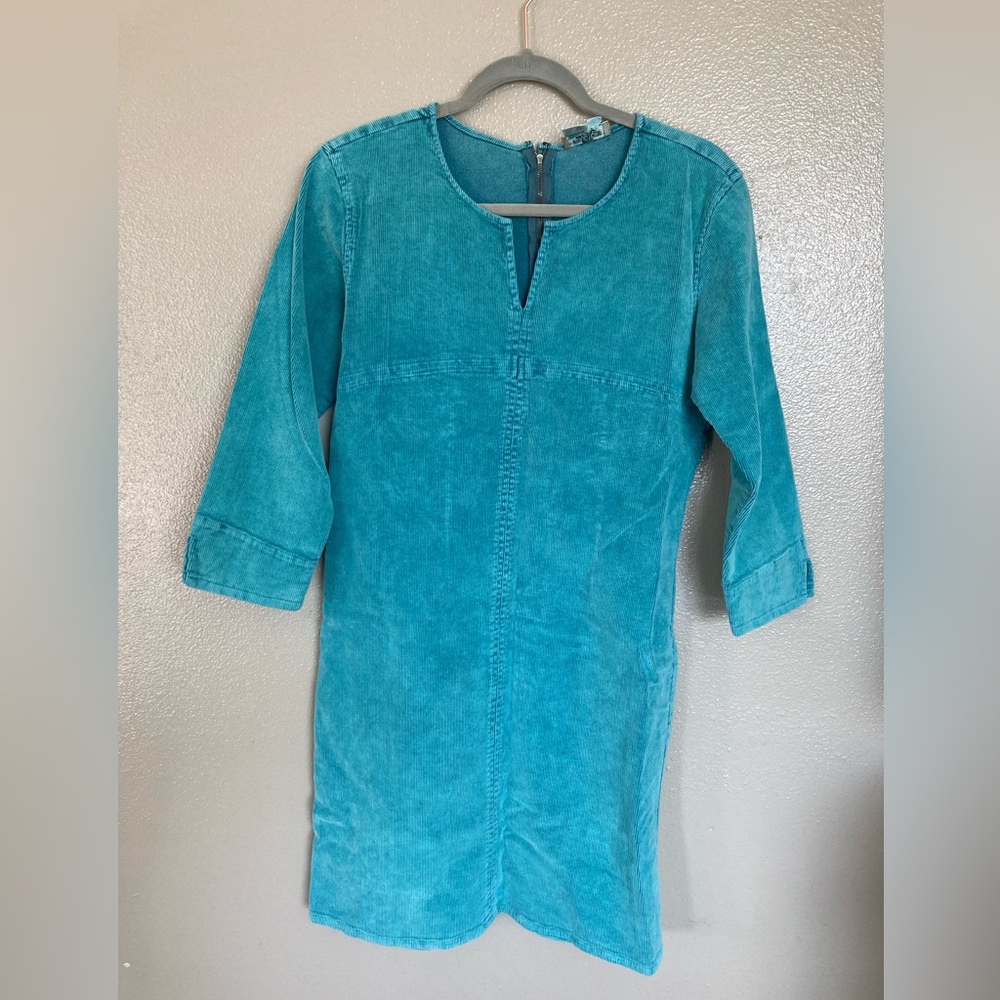 Corduroy denim look dress